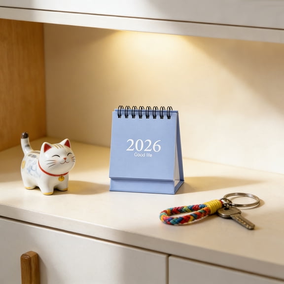 2026 Flip Desk Calendar, Mini Foldable Standing Planner, Premium Paper Multi-Color for Home Office Scheduling & Thoughtful Gift,Black