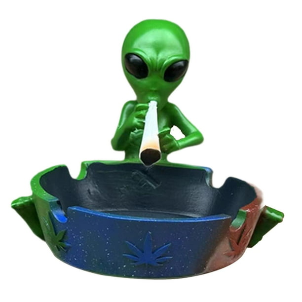 Cenicero con forma de estatua, contenedor de cenizas, decoración de mesa, artesanía creativa para oficina, escultura coleccionable para escritorio, Verde