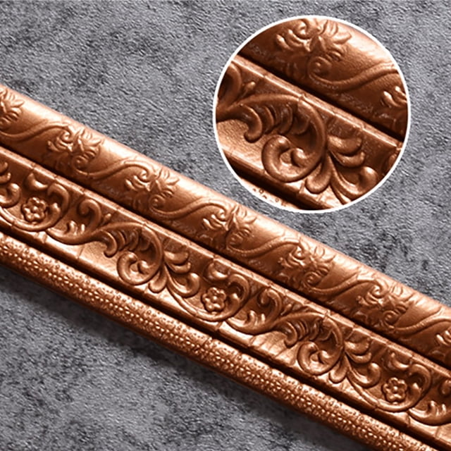 Wall Decor Wall Trim Line Skirting Border 3D Pattern Sticker Decorative Self Adhesive Waterproof Wall Border Strip Foam Molding Trim For Home Baseboard Corner Line Wall Waist Lines Wallpaper