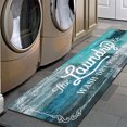 thumbnail image 4 of Findosom 20"x60" Farmhouse Laundry Room Rug Non Slip Rubber Laundry Runner Rug Waterproof Washable Indoor Laundry Rugs and Mats for Kitchen Floor Laundry Room Bathroom Hallway Entryway Decor Teal, 4 of 12