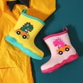 thumbnail image 4 of NOKIO Rainproof Footwear For Children, Girls' Waterproof Ankle Boots, Boys' Waterp-roof Wellies Kids Cartoon Dinosaur Printed Rain Shoes Shoes Outdoor Slip Boots Non Slip Rain PVC Children's Shoes, 4 of 9