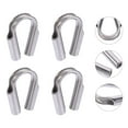 thumbnail image 4 of WHAMVOX  4 Pcs Stainless Cable Clamps Heavy Duty Thimble Thimbles Silver, 4 of 8