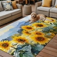 thumbnail image 2 of Fsddascl Sunflowers Mountain Outdoor Rug for Patio/Deck/Porch, Non-Slip Large Area Rug 4 x 6 Ft, Summer Botanical Floral Nature Indoor Outdoor Rugs Washable Area Rugs, Reversible Camping Rug Carpet, 2 of 5