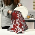 thumbnail image 5 of GZHJMY Halloween Blood Splatter on an Old Grey Wall Kitchen Dish Towel Set, Drying Kitchen Towels Tea Towels Gift Set for Drying Cleaning Cooking Baking 6Pcs, 5 of 6