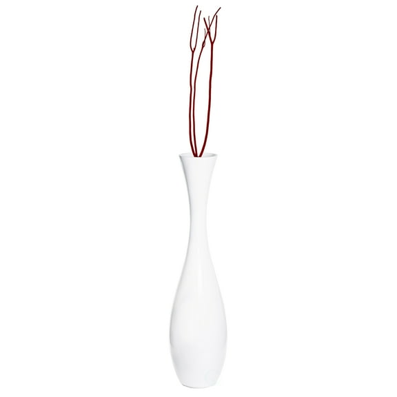 Uniquewise 43 Inch Tall White Modern Fiberglass Narrow Trumpet Floor Vase