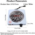 thumbnail image 2 of Compact and Portable Countertop Burner- Countertop Single Coiled Burner 1000 Watts Electric Hot Plate Temperature Controls White, 2 of 5