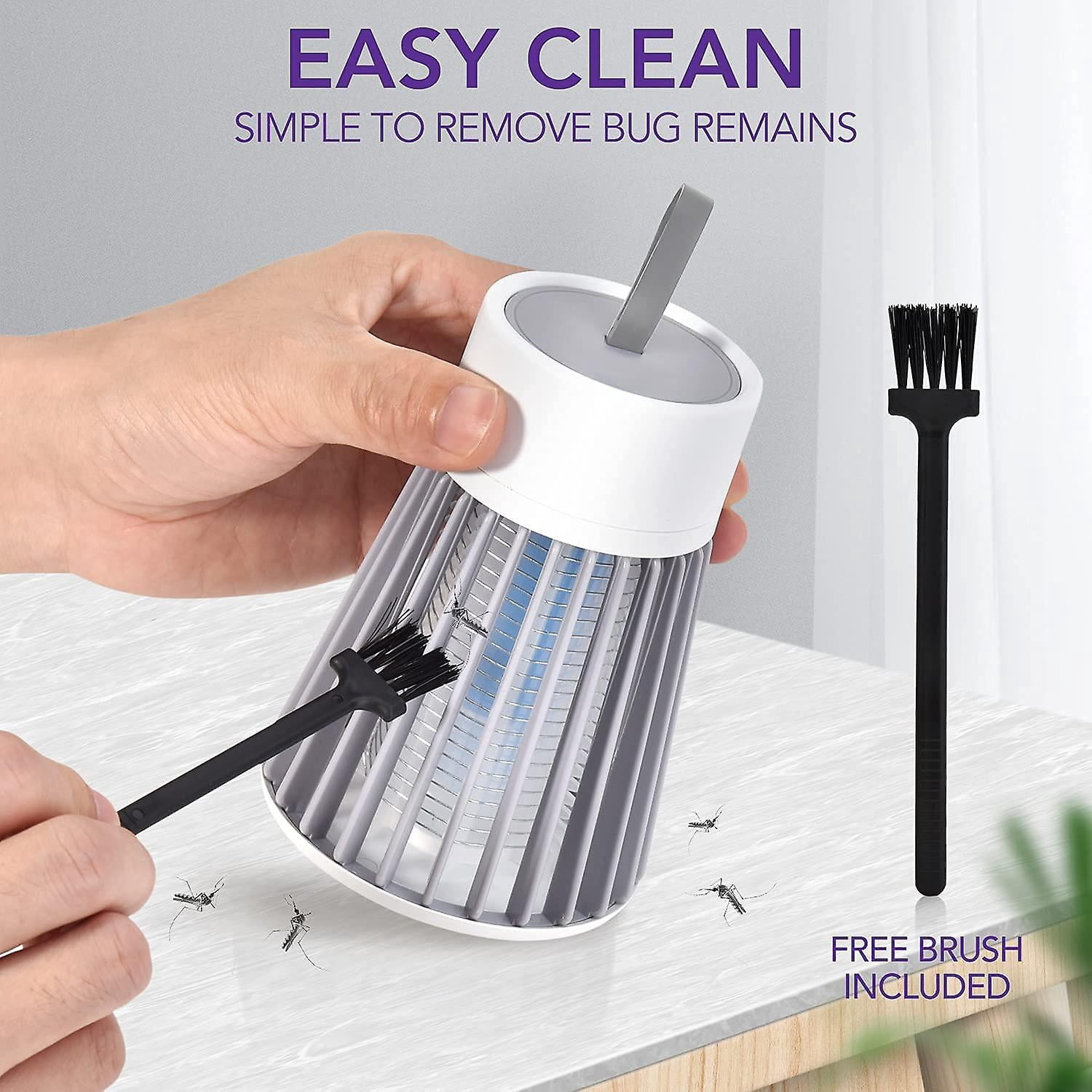 Bug Zapper Mosquito Zapper & Fly Zapper Portable Indoor Bug Zapper Camping Bug Zapper Fly Trap Electronic Fly Zapper Indoor Super-Fast Electric Trap I