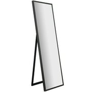 16" x 57" Grey Washed Full Length Floor Mirror with Adjustable Easel
