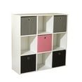 thumbnail image 2 of TMS Utility Kids Wood Bookshelf with 5 Foldable Fabric Storage Bins, Multi-color, 2 of 3