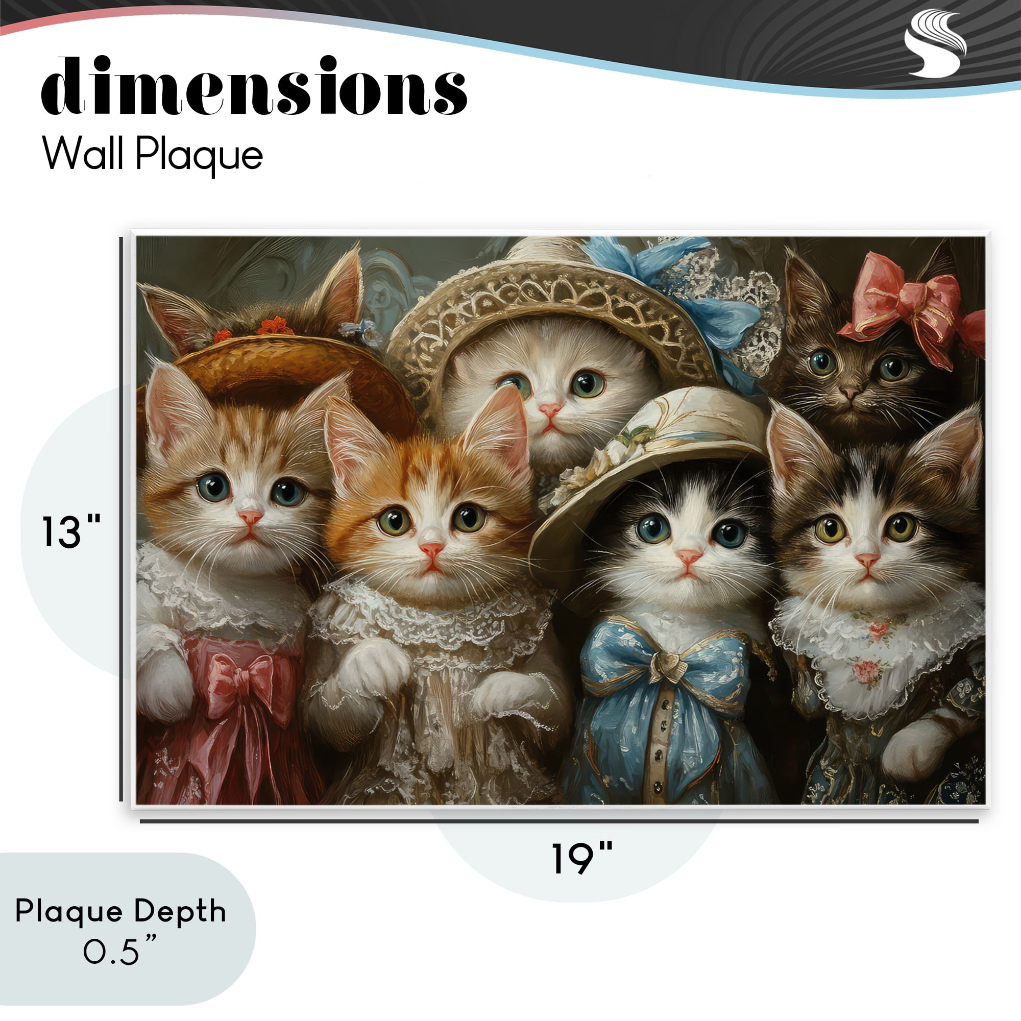Stupell Industries Fashionable Vintage Cats Wall Plaque Art, design by The Wands Want
