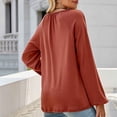 thumbnail image 4 of Tops for Women 2025 Women's Fashion Casual Long Sleeve Comfortable Solid Color Sweatshirt Tops Blouse V-neck Blouse V Neck Tie Dye T Shirts Solid Casual Long Sleeves Hight Neck Shirts, 4 of 4