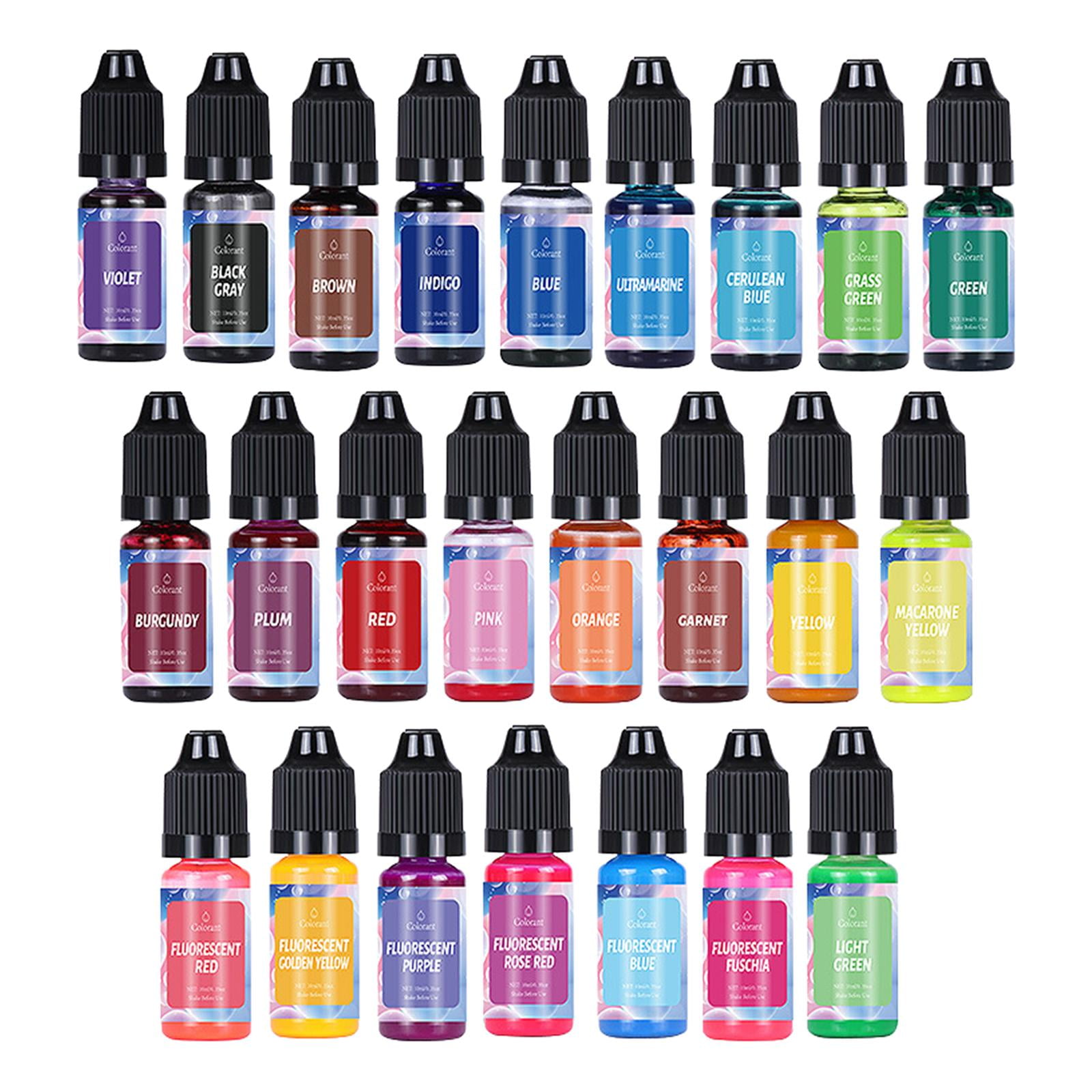 Ink Set, Epoxy Resin Pigment High Concentrated Liquid Dye Colorants Based Ink 10ml Each for DIY Crafts Scrapbook , Multicolor, 10ml