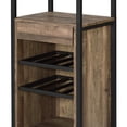 thumbnail image 4 of Industrial Wood and Metal Wine Rack with 3 Compartments, Brown and Black, 4 of 6