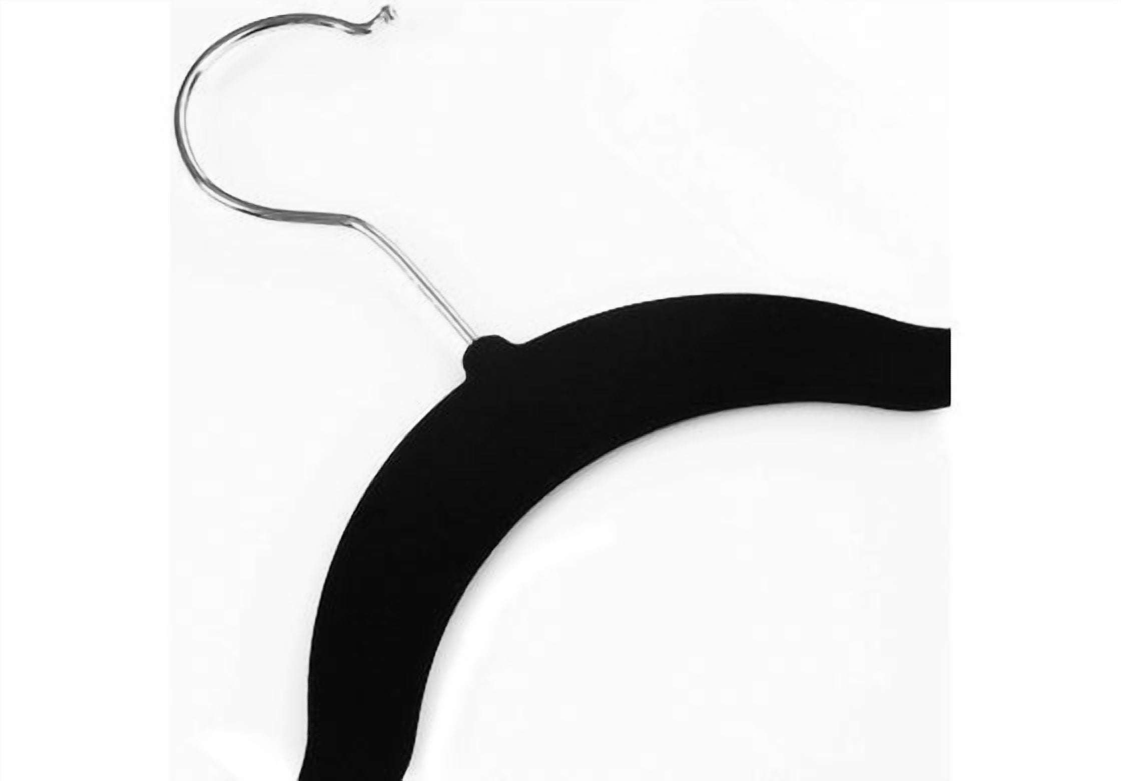 NAHANCO Slimline Velvet Shirt Hangers w/Notches, Black
