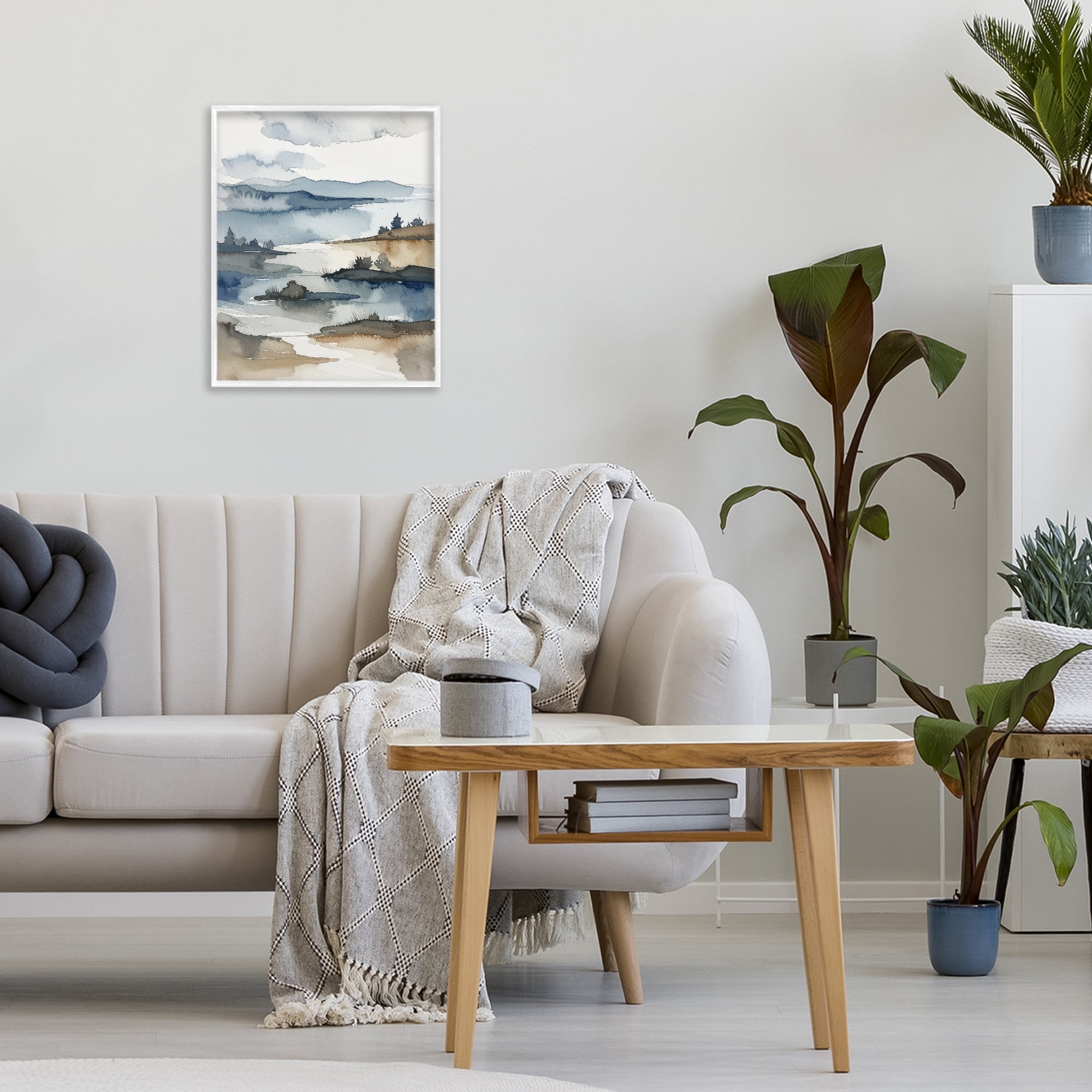 Stupell Industries The Flow Of Water White Framed Giclee Art, design by Alonza Saunders