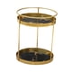 thumbnail image 4 of Estante de baño Organizador de cosméticos Soporte redondo para maquillaje de baño Organizador de tocador Capas dobles negras, 4 of 9