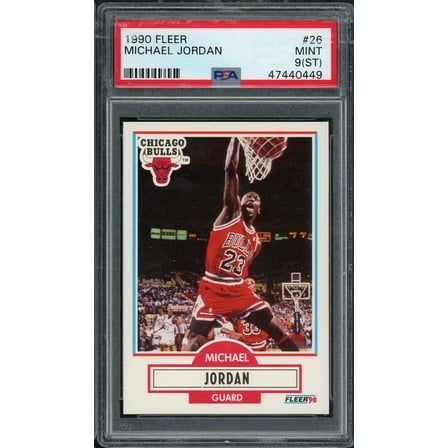 Michael Jordan 1990 Fleer Basketball Card #26 Graded PSA 9