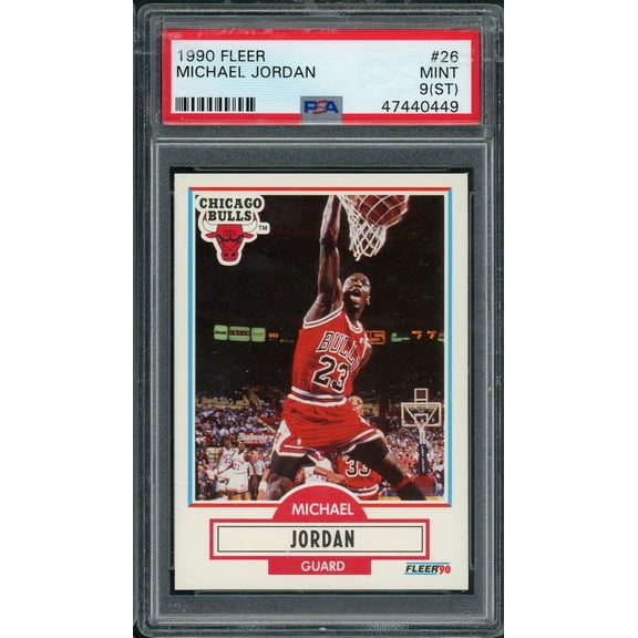 Michael Jordan 1990 Fleer Basketball Card #26 Graded PSA 9