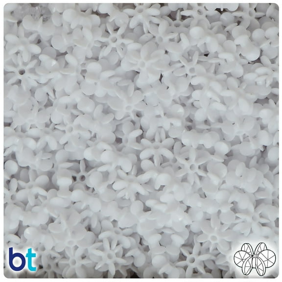 BeadTin Bright White Opaque 10mm SunBurst Plastic Beads (450pcs)