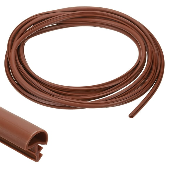 Window Weather Stripping Door Seal, 5/16" Wide Kerf Mount Weatherstrip Seal for (5 m/16.4 ft, Brown)