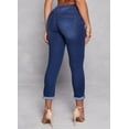 thumbnail image 3 of Womens WAX High Waist Rolled Cuff Denim Jeans, 3 of 3