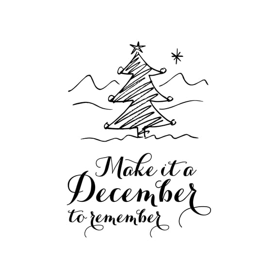 Darling Souvenir Make It A December To Remember Quotes Burlap Print Tree Wall Decor Christmas Gift-Burlap Print Only(8 x 10 Inches)