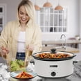 thumbnail image 4 of Homecookin 8qt White Manual Slow Cooker with Black Classic Ceramic Inner Liner, Non-Stick Pot for Dishwasher Safe, 4 of 5