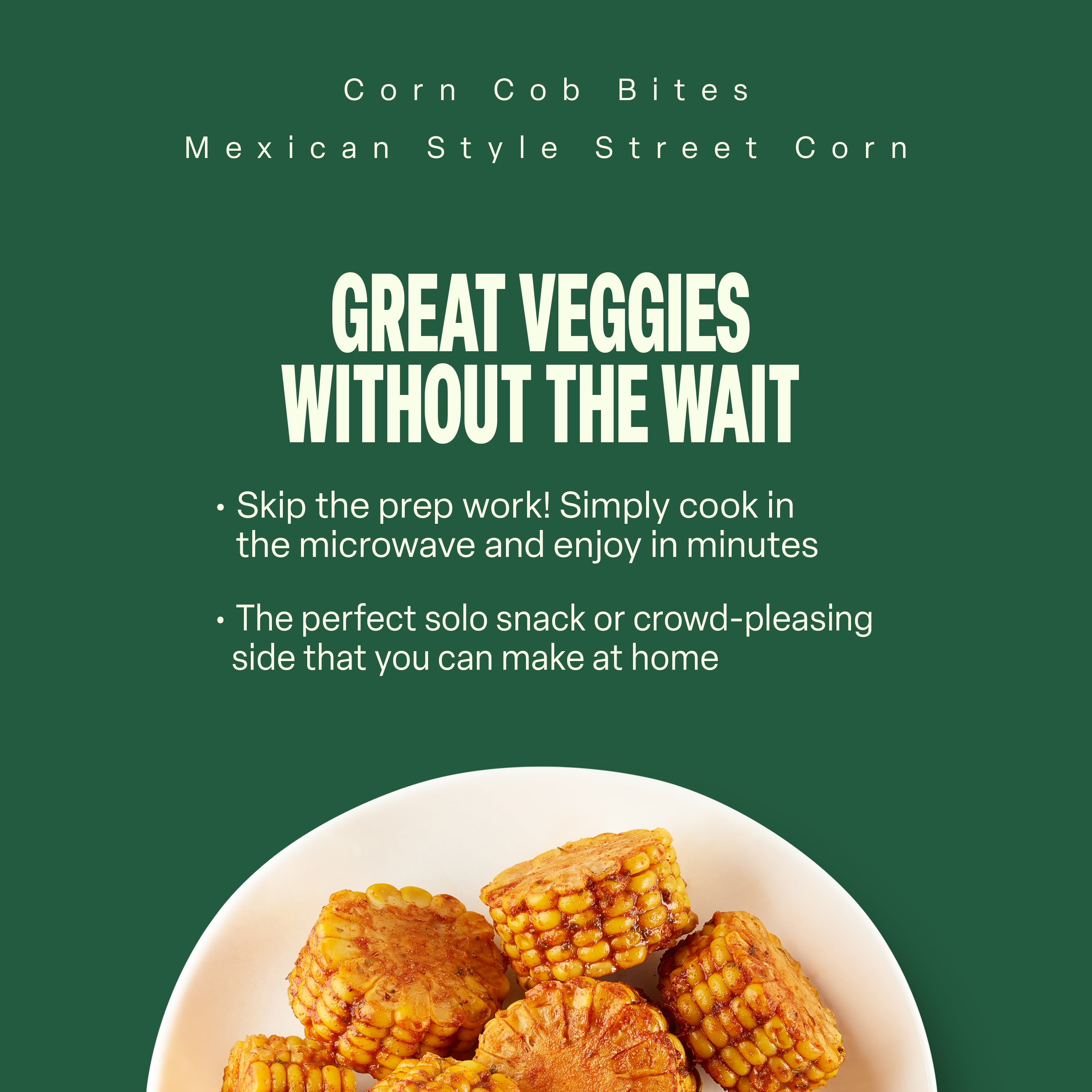 Green Giant Corn Cob Bites, Mexican Style Street Corn, 16 oz Bag (Frozen Vegetables)
