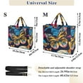 thumbnail image 3 of Butterflies Painting Corduroy Tote Bag Handbag Large Messenger Bag Shoulder Crossbody Zipper Bag Purse, 3 of 8