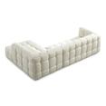 thumbnail image 4 of Hollis Mid Century Modern Right Facing Sectional Fabric Sofa in Cream Boucle, 4 of 6