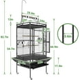 thumbnail image 4 of Frmobepts 82" Large Bird Cage with Rolling Stand Parrot Cage Pet House Wrought Iron Birdcage, Black, 4 of 10