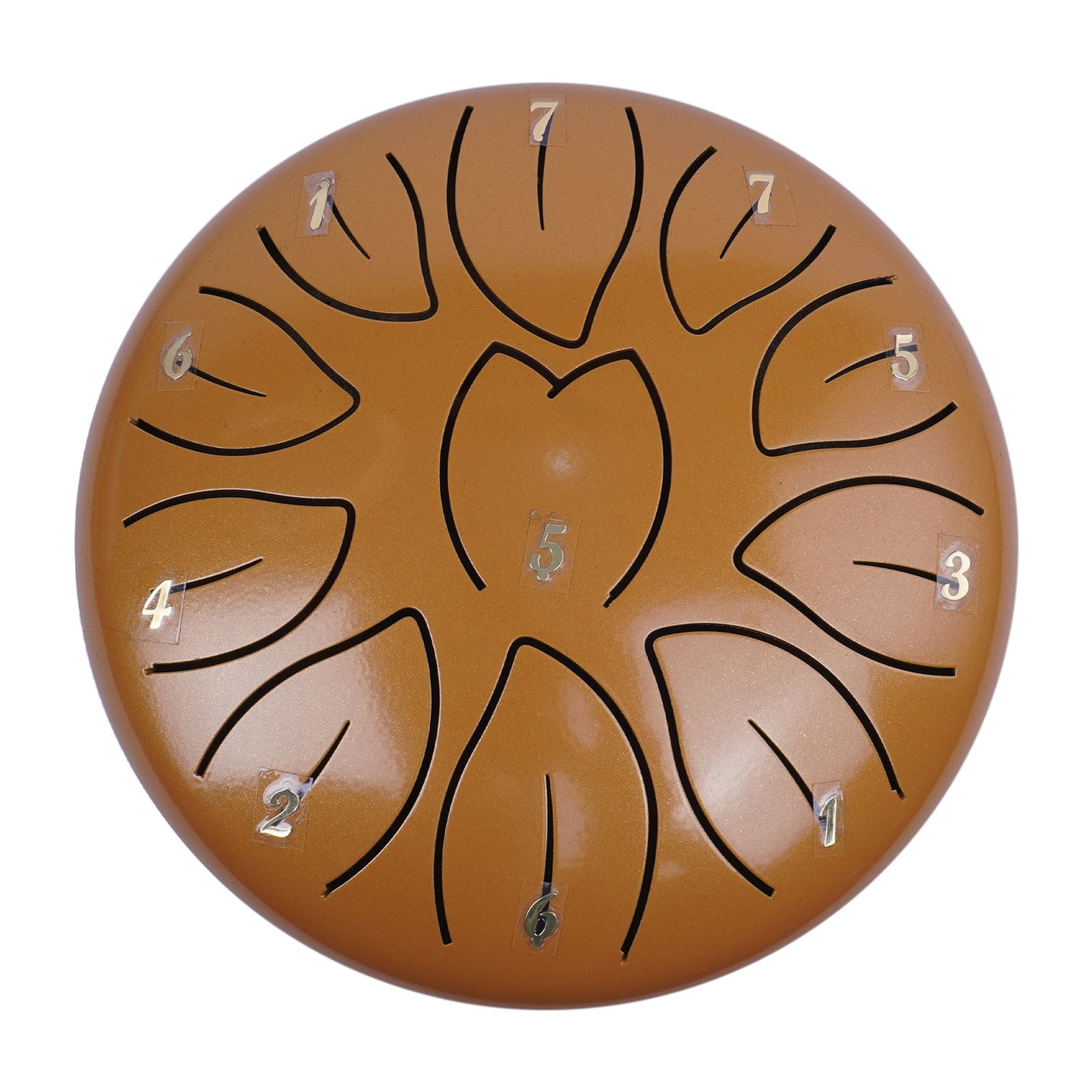Dianli 6in 11‑Note Steel Tongue Rain Drum Handpan With Leaf Design, Portable Percussion Instrument For Children Beginners Classroom Music Therapy Camping And Outdoor Performances