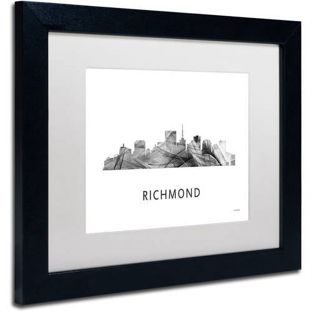 Trademark Fine Art 'Richmond Virginia Skyline WB-BW' Canvas Art by Marlene Watson, White Matte, Black Frame