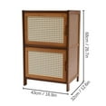 thumbnail image 3 of Miumaeov Bamboo Nightstand 2 Drawers Bedroom Furniture Bedside Cabinet Rattan Pattern End Table Sofa Side Table, 3 of 24