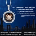 thumbnail image 2 of Gem Stone King 925 Sterling Silver Pendant with Chain Smoky Quartz Moissanite (10.85 Cttw), 2 of 6