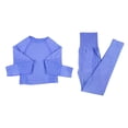 thumbnail image 2 of Ropa de Yoga para mujer, conjunto deportivo para gimnasio, ropa de entrenamiento, manga larga, Fitness, Top corto, cinturo , energía, mallas sin c L Yinane  Yoga Sport Suit Mujeres, 2 of 8