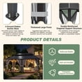 thumbnail image 2 of NETAJE 20x12 FT Hardtop Gazebo, Heavy Duty Gazebo with Aluminum Frame, Galvanized Steel Double Roof & Mosquito Net for Garden, Patio, Grey, 2 of 10
