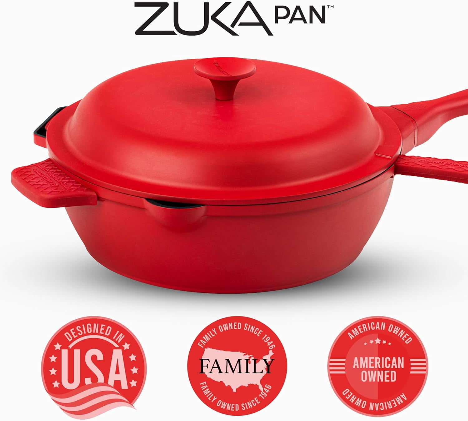 1978年製 SAHARA PAN SET 赤 ZUKA Ceramic Pan by Granitestone, 6 Pc Non Toxic Ceramic Deep