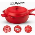 thumbnail image 3 of ZUKA Ceramic Pan by Granitestone, 10" Ceramic Deep Frying Pan Set with Steamer, Large Saute Pan with Lid, Everyday Pan Skillet, Non Toxic Pans for Cooking, Nonstick, Induction Oven & Dishwasher Safe, 3 of 8