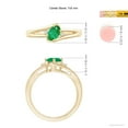 thumbnail image 5 of ANGARA Natural Emerald and Diamond Split Shank Ring in 14K Yellow Gold for Women (Size-7x5mm) | May Birthstone, Birthday, Anniversary, Jewelry Gift for Women | Natural Emerald Ring, 5 of 10