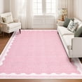 thumbnail image 5 of Garvee 8x10 Modern Bordered Area Rugs Washable Rug, Solid Rug Ultra Soft Rugs with Non Slip Backing, Low Pile Throw Rugs Carpet for Bedroom Living Room Entryway, Pink, 5 of 7
