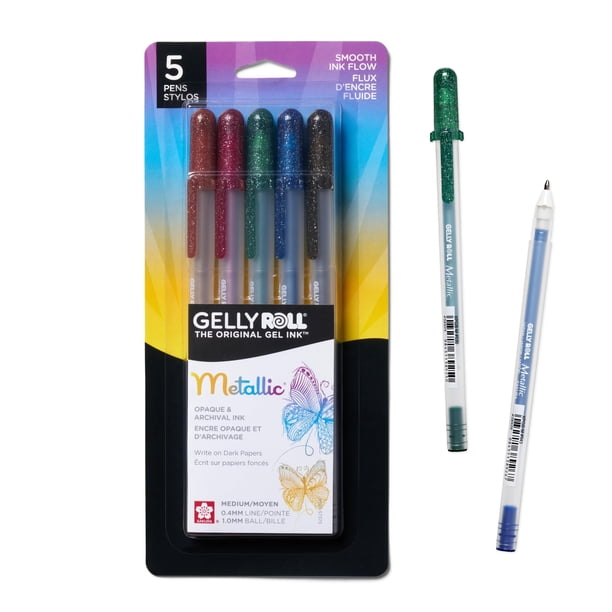 Bolígrafos de gel SAKURA Gelly Roll Metallic, paquete de 5 unidades, para álbumes de recortes