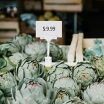 MLINS 10pcs Double Sided Sign Clips Sign Clamp Holders Display Signs Clothing Rack Sign Advertising Label Rack Sign Holder Stand White