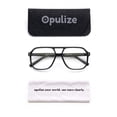 thumbnail image 3 of OPULIZE LUX Blue Light Glasses - Gaming & Computer Eyewear for Women Men - UV & Eyestrain Protection - Classic Aviator Style Glasses - Clear Lenses, Black Frame - Pack of 1, 3 of 8