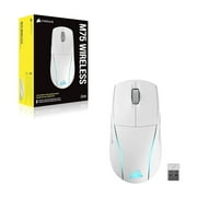 Corsair M75 Wireless RGB Lightweight FPS Gaming Mouse with 26,000 DPI, Swappable Side Buttons and Compatible with iCUE PC (White)