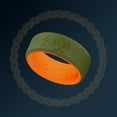 thumbnail image 6 of King Will Silicone Wedding Rings For Men Women, 8mm Wide 2.2mm Thick Viking Men Ring Tree of Life Rune Design Rubber Wedding Bands, Olive Green & Orange, Breathable Comfort Fit Size 13, 6 of 7