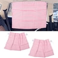 thumbnail image 4 of Side Car Window Shade, Portable Removable  2pcs Car Curtain With 4 Suction Cups For Van For Car Pink Grid, 4 of 8