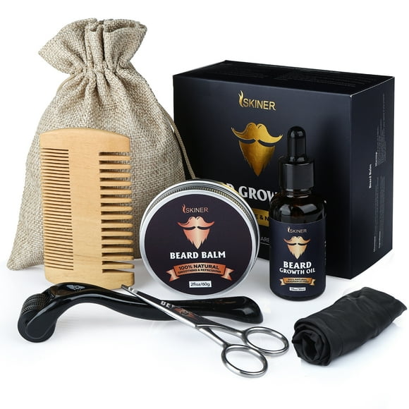 Beard Growth Kit for Men Beard Kit with Beard Growth Oil/Beard Balm/Beard Covers, Personal Beard Grooming Kit-Pure&Organic Valentines Day Gifts for Him Men Boyfriend