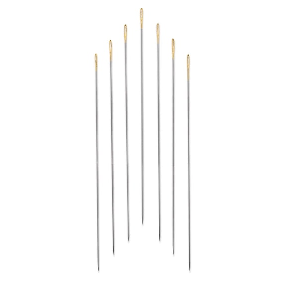 John Bead Beading Needles - Gold Eye Size 11 Needles, Set of 7