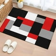 thumbnail image 2 of Red Black Grey Geometric 2'x3' Washable Rug, Modern Abstract Art Luxury Non-Slip Soft Doormat Area Rugs for Entrance Bathroom Bedsides, Carpet for Kitchen Bedroom, Entryway Floor Mat, 2 of 9
